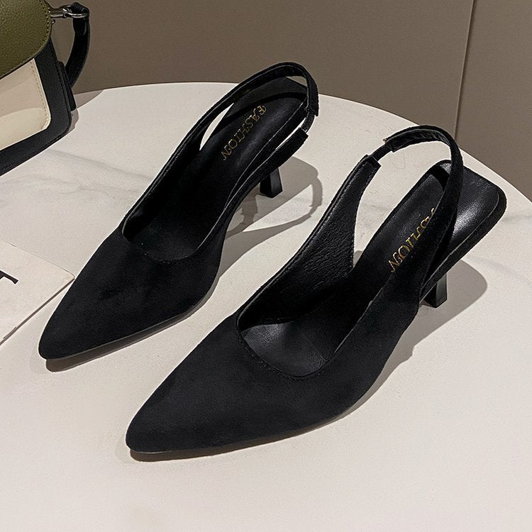 Damen Slingback-Pumps mit elegantem spitzem Zehenbereich und komfortablem Blockabsatz W&W Mode