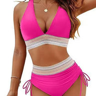 Damen Bikinis mit hoch tailliertem Schnitt und modischen Details WW