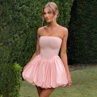 Damen Strapless Ausgestelltes Bubble Kleid WW