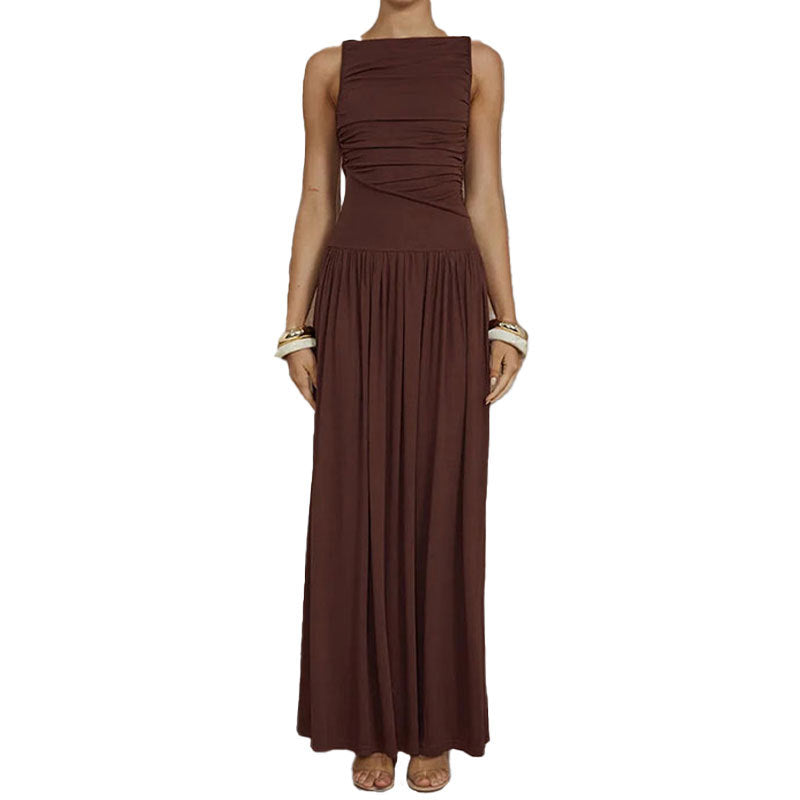 Damen Maxikleid mit raffiniertem Drapierungseffekt W&W Mode