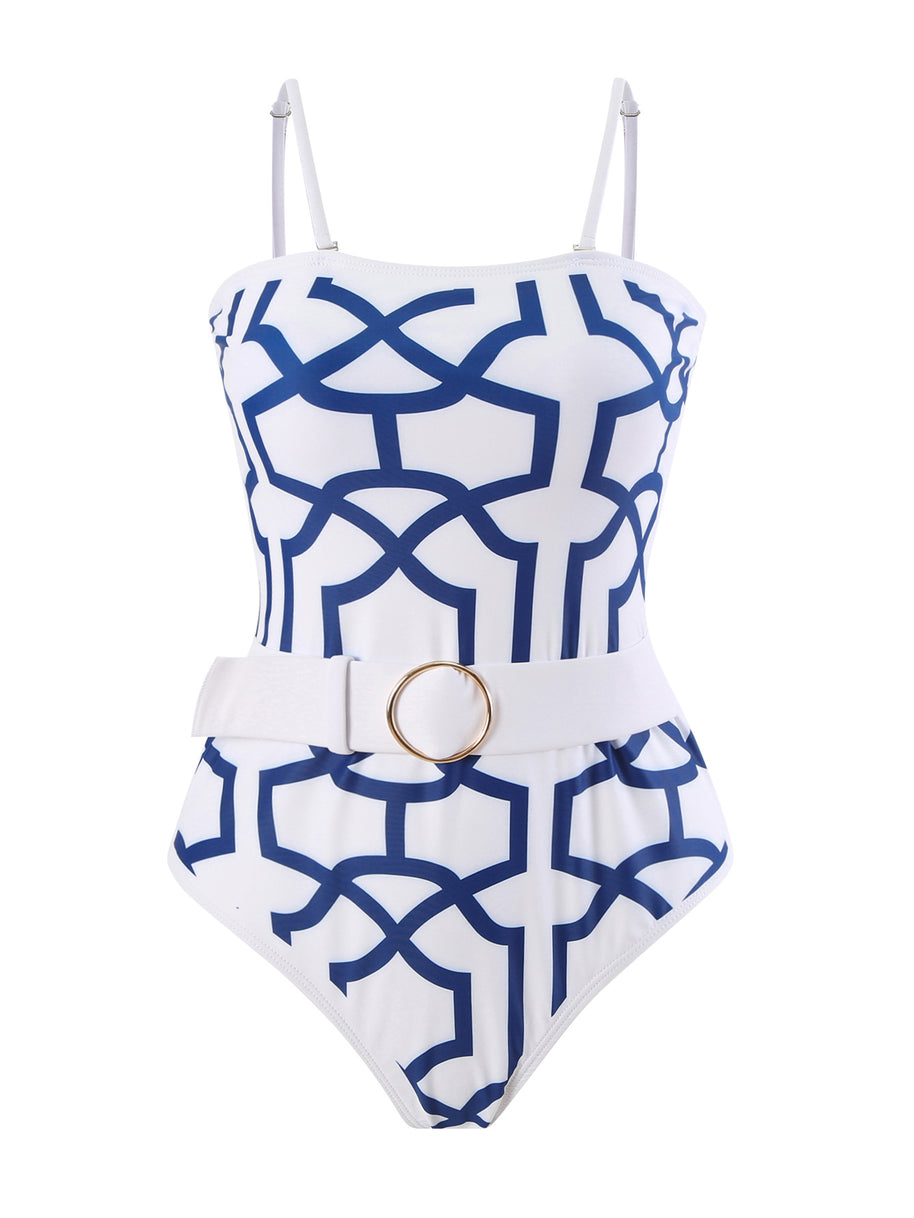 Damen Badeanzug mit elegantem Kimono und raffiniertem Gürtel WW