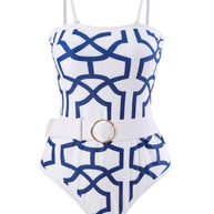 Damen Badeanzug mit elegantem Kimono und raffiniertem Gürtel WW