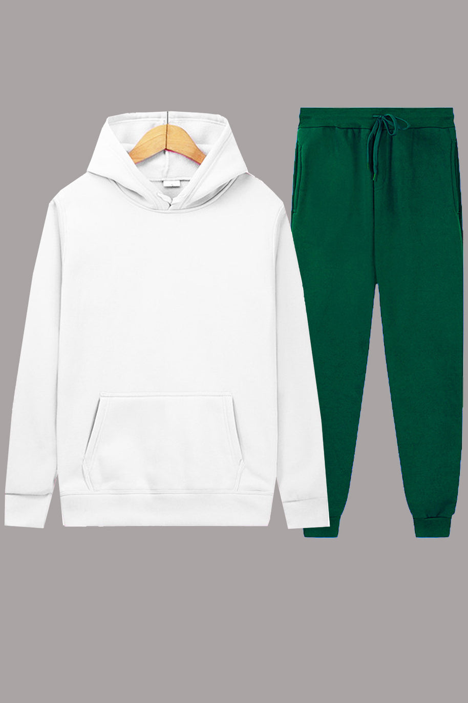 Damen sportliches Hoodie- und Jogginghosen-Set mit elastischem Bund und praktischen Taschen WW