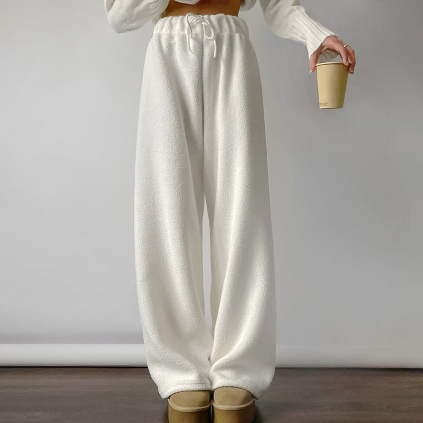 Damen Bequeme Fleece-Hose mit weitem Schnitt WW