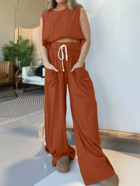 Femme Cozy Two-Piece Lounge-Set mit hochtaillierten Hosen WW