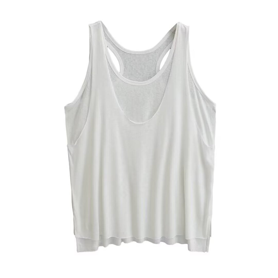 Damen sportliches Tanktop mit asymmetrischem Rückendesign WW