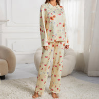 Damen Schlafanzug-Set mit zarten floralem Muster WW