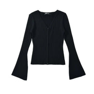 Damen Strickoberteil mit tiefem V-Ausschnitt und Zip-Verschluss WW