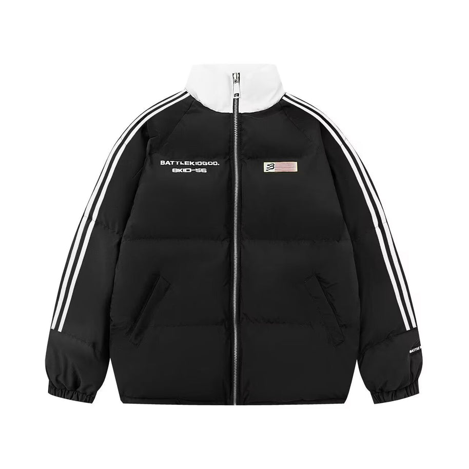 Damen sportliche Oversized Daunenjacke mit Reißverschluss und seitlichen Taschen WW