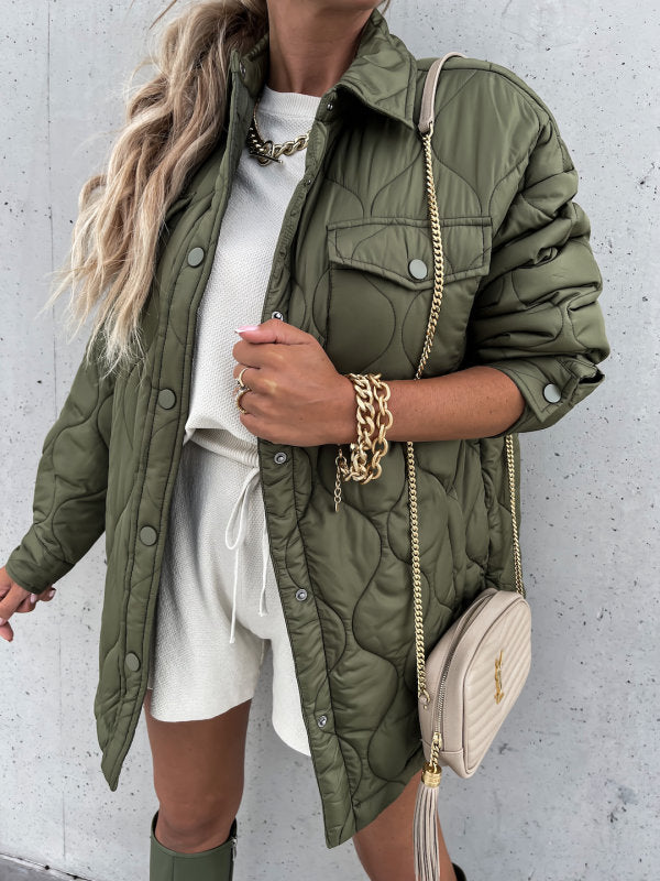 Damen gesteppte Jacke mit modischer Passform und praktischen Taschen WW