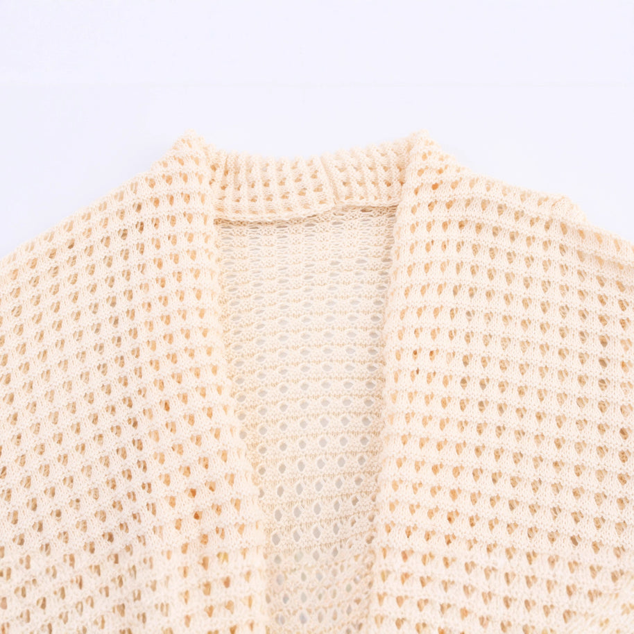 Damen Strickcardigan mit asymmetrischem Design und elegantem Taillengürtel WW