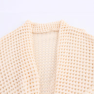 Damen Strickcardigan mit asymmetrischem Design und elegantem Taillengürtel WW