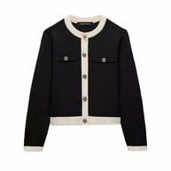 Damen Strickjacke mit dekorativen Knöpfen und praktischen Taschen WW