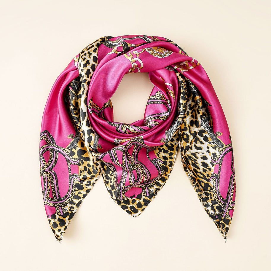 Damen Seidenschal mit elegantem Tiermuster und luxuriösem Design WW