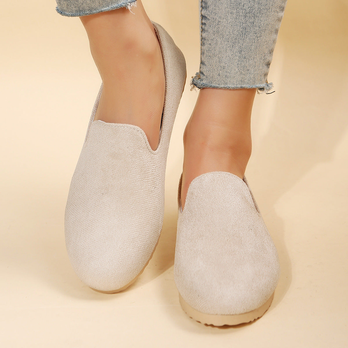 Damen Slip-On Freizeit Slipper mit bequemer Fußbett WW