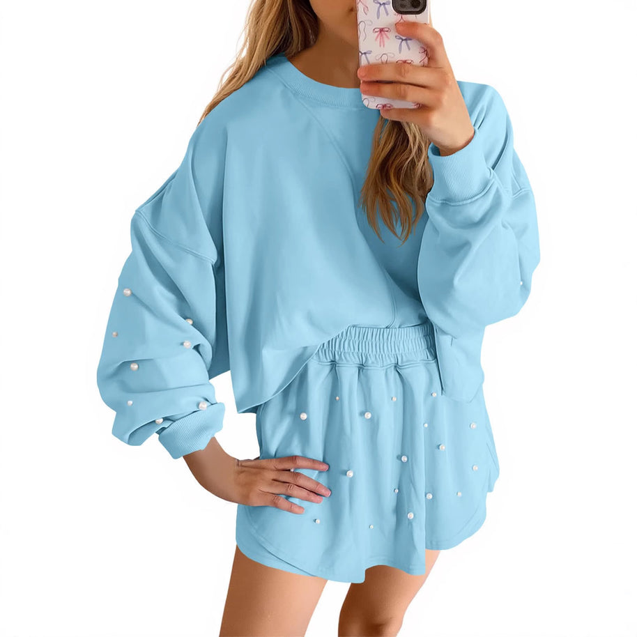 Damen Sportliches Sweatshirt- und Rock-Set WW
