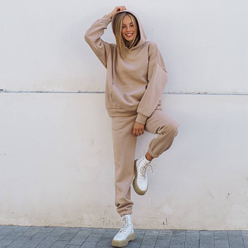 Damen sportliches Fleece-Set mit hohem Kragen WW