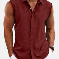 Herren Ärmelloses Hemd mit Struktur WW