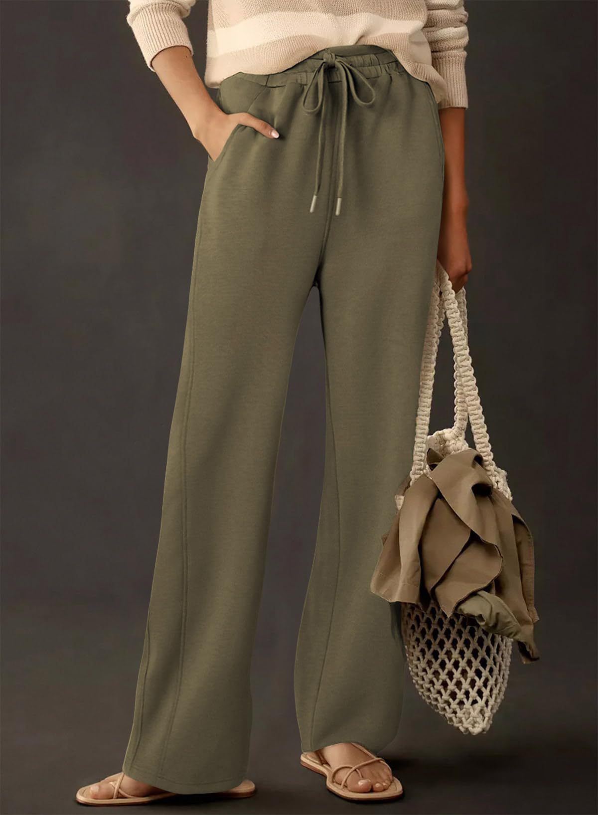 Damen weite Sweathose mit verstellbarem Bund und praktischen Taschen WW