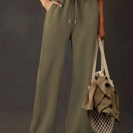 Damen weite Sweathose mit verstellbarem Bund und praktischen Taschen WW