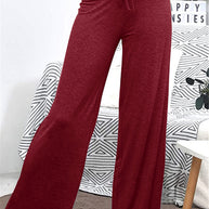 Damen Weite Freizeithose mit elastischem Bund und verstellbarem Kordelzug WW