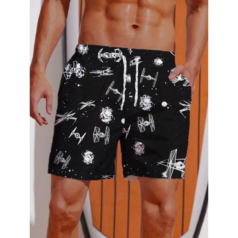 Herren Grafik Psychedelischer Druck Badehose WW