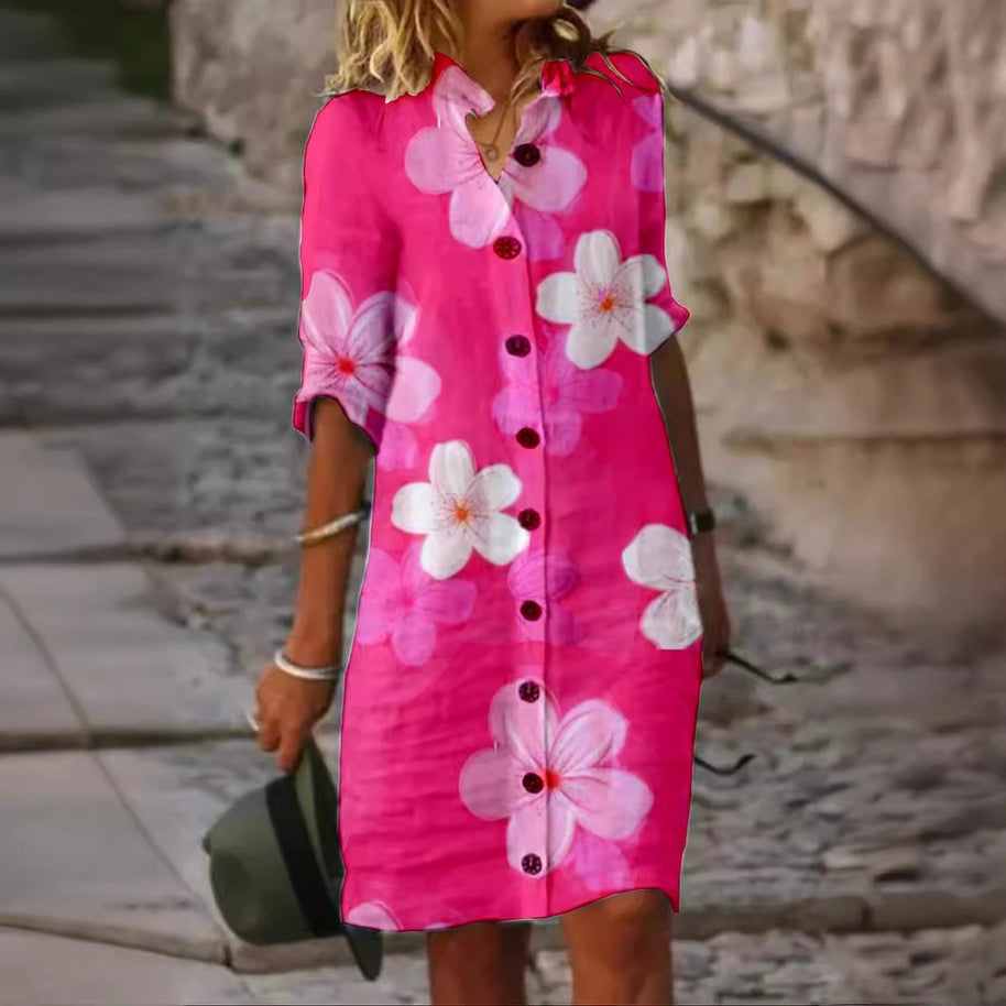 WW | Lässiges Baumwoll-Leinen-Kleid