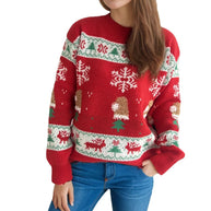 Damen Weihnachts-Pullover mit festlichen Motiven und weichem Strick WW