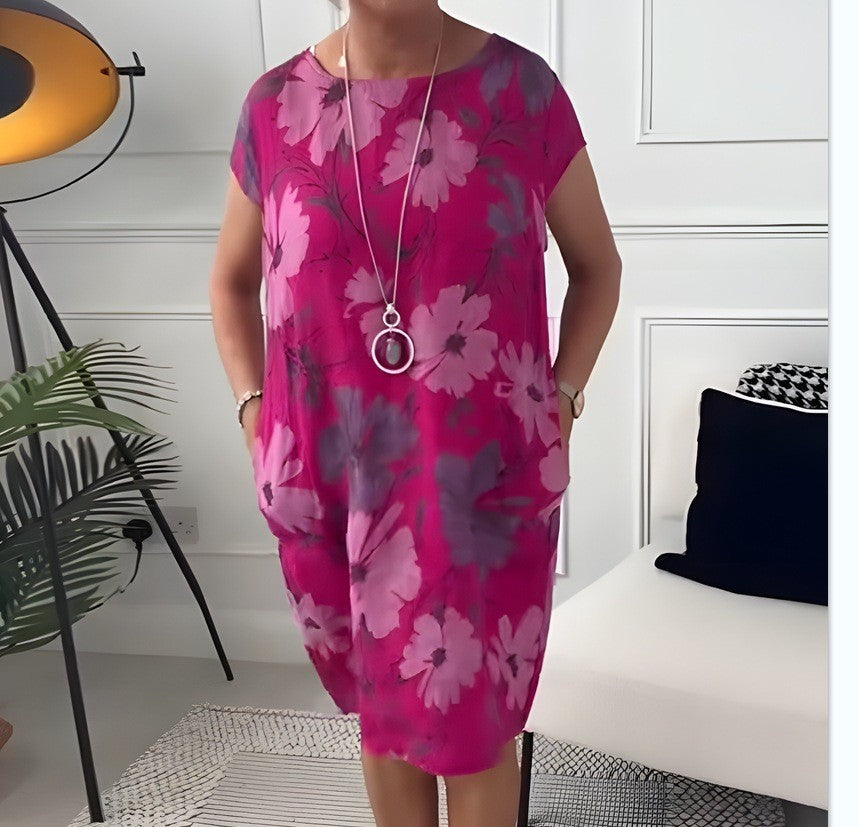 Damen Strandkleid mit floralem Design und praktischen Eingrifftaschen WW