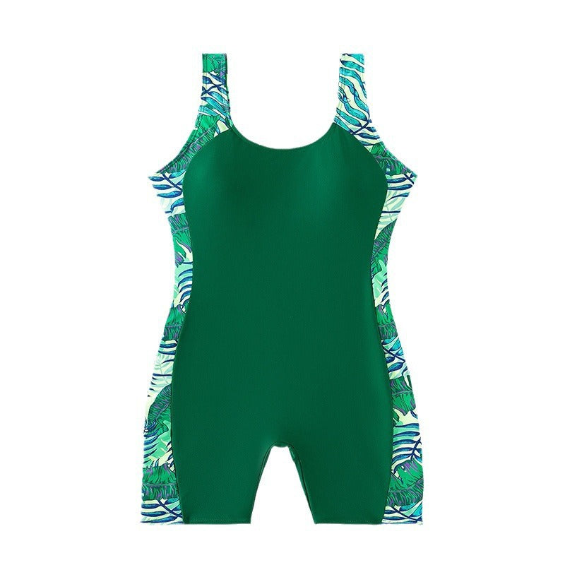 Damen Sportlicher Einteiler-Badeanzug mit floralem Design und figurformendem Schnitt WW