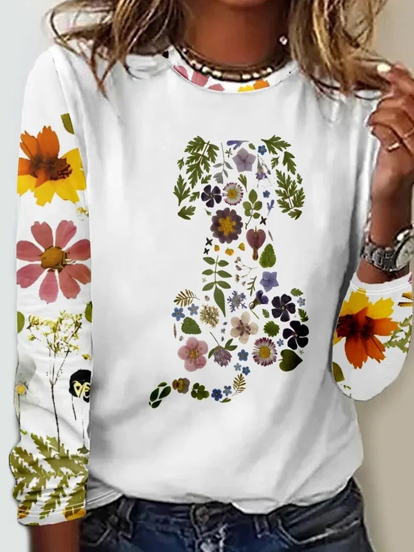 WW | Floral Rundhalsausschnitt T-Shirt