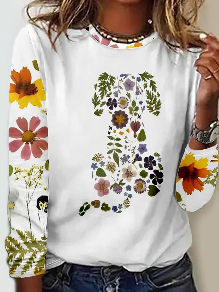 W&W Mode | Floral Rundhalsausschnitt T-Shirt