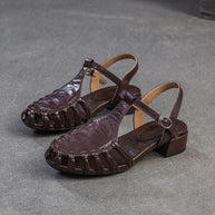 Damen Sandalen mit geflochtenem Designelement und bequemem Blockabsatz WW