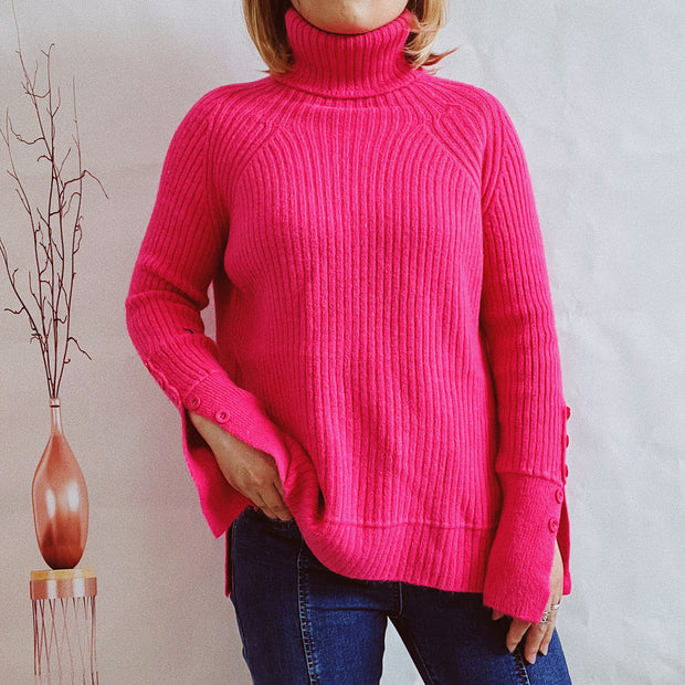 Damen Ribbed Rollkragenpullover mit elegantem Schnitt WW