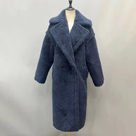 Damen Fleece-Mantel mit doppelter Knopfleiste und trendigem Schnitt WW