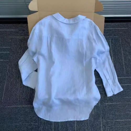 Damen Leichte Bluse aus atmungsaktivem Leinen mit lässigem Schnitt WW