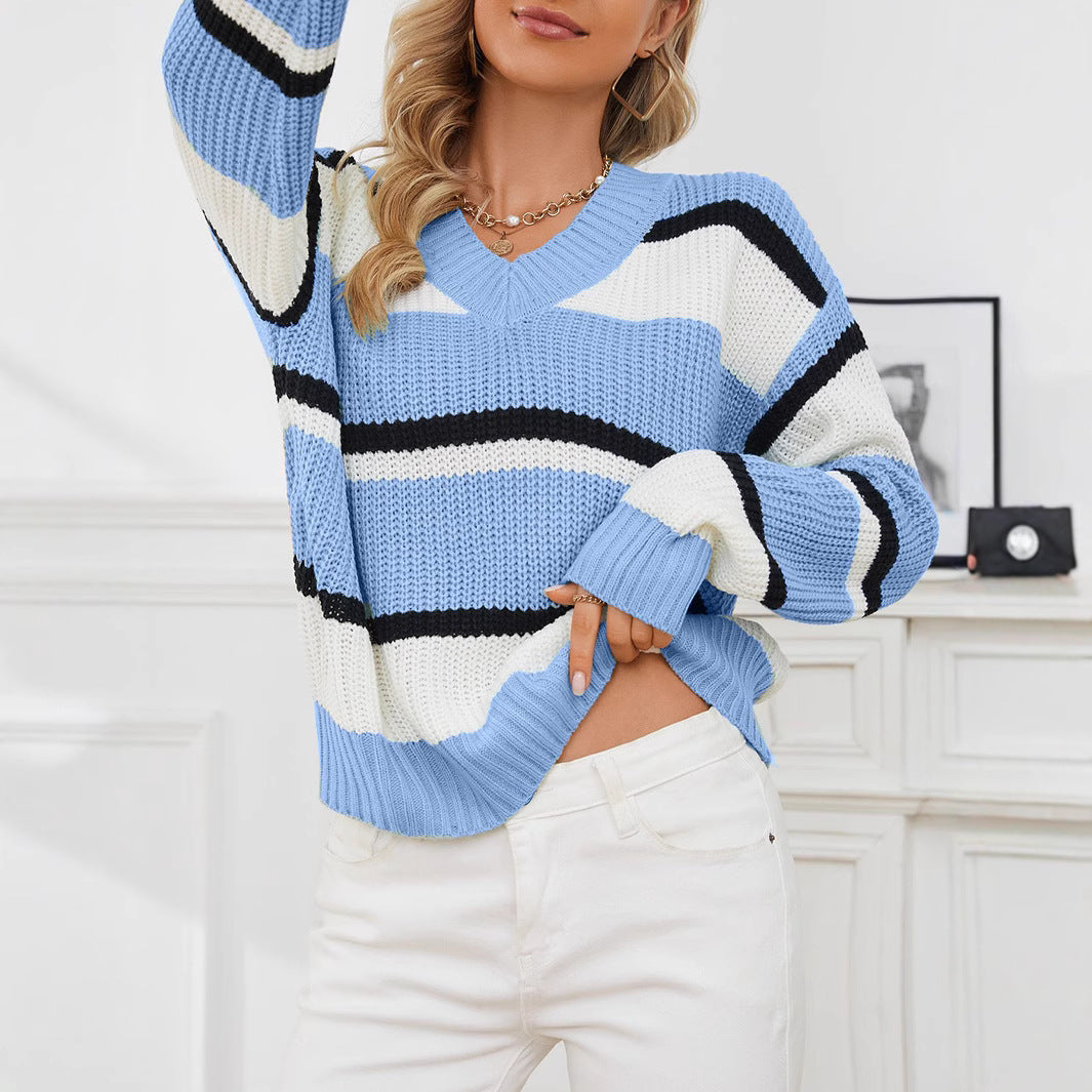 Damen Strickjacke mit Streifenmuster WW