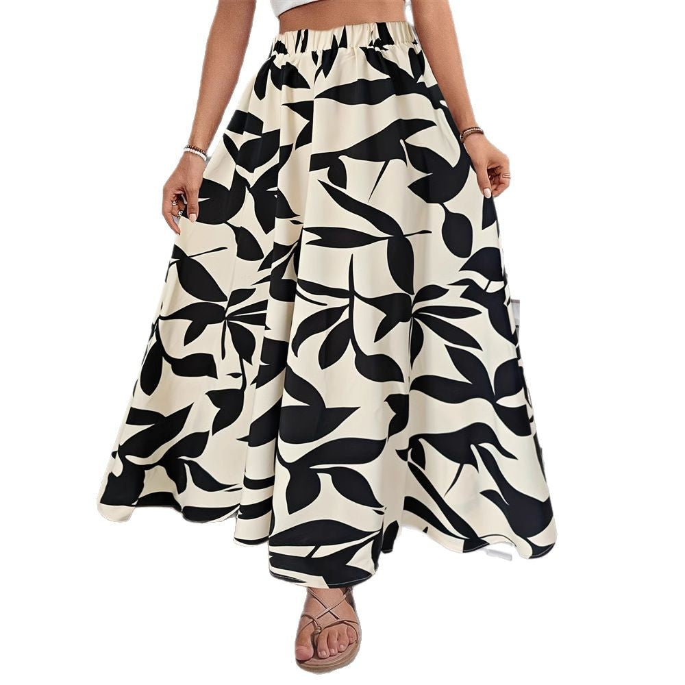 Damen Maxirock mit floralem Muster W&W