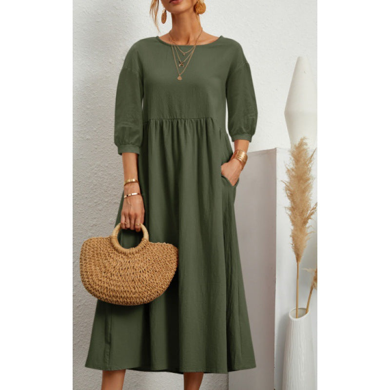 Damen Maxikleid mit lässigem Schnitt und voluminösen Ärmeln WW