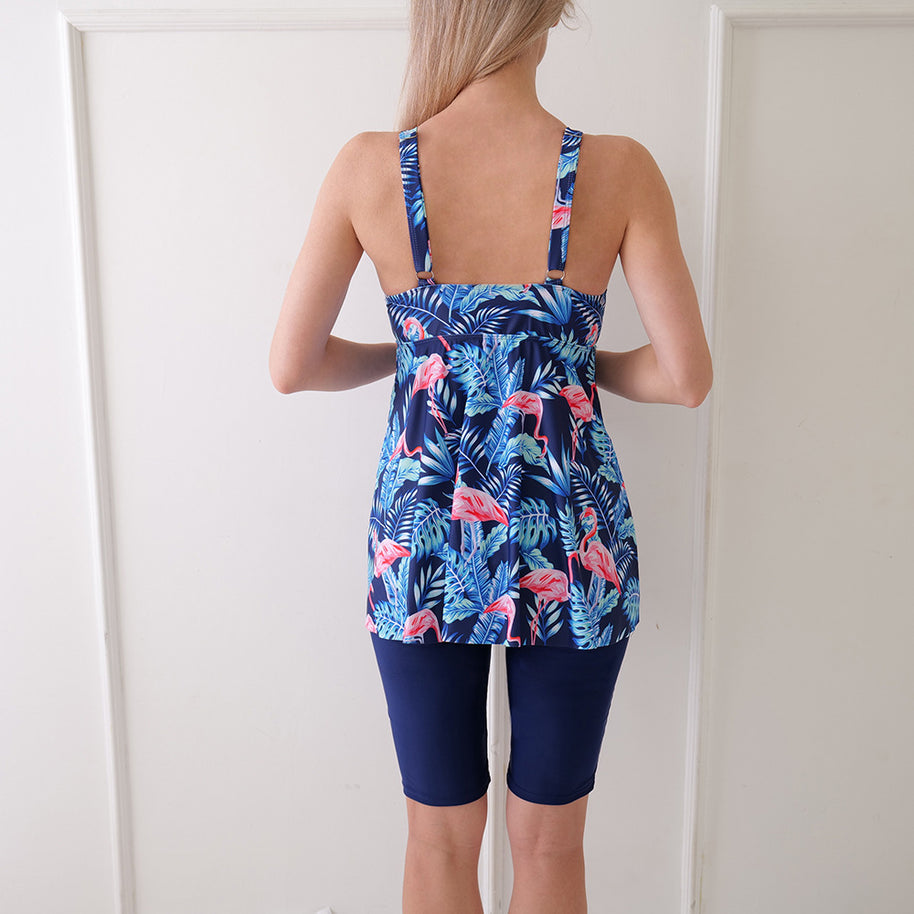 WW | Damen Tankini-Set mit floralem Oberteil und sportlichen Shorts