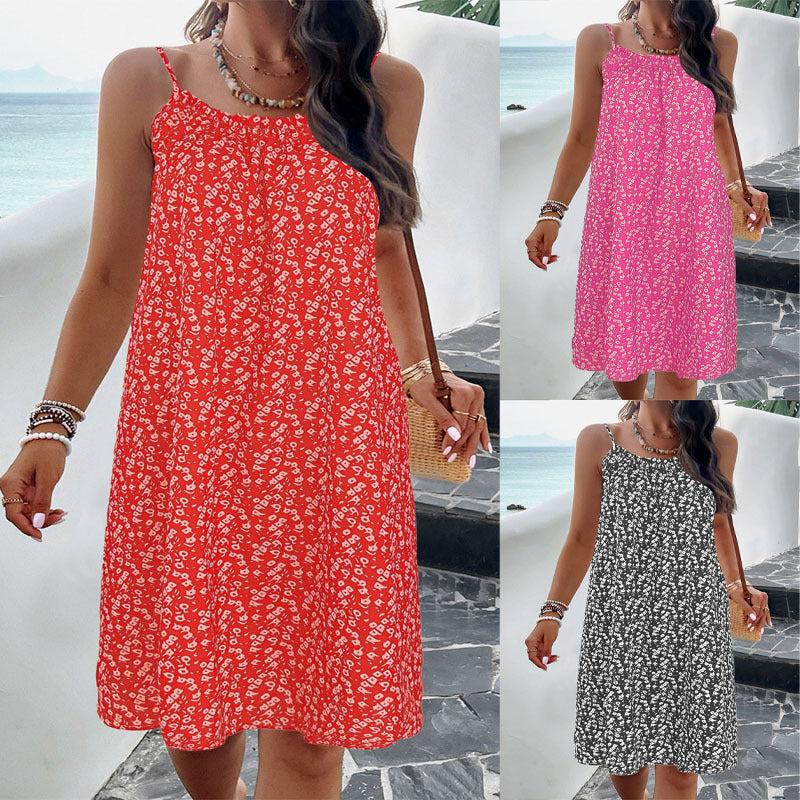 Damen Sommerkleid mit luftigem Schnitt und verspieltem Musterdruck W&W Mode