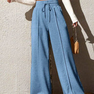 Damen Bequeme und elegante Lounge-Hose mit hohem Bund und praktischen Taschen WW