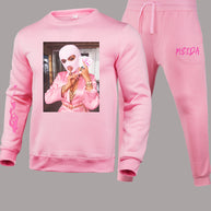 Damen Sportanzug mit auffälligem Grafikdruck und elastischem Bund WW