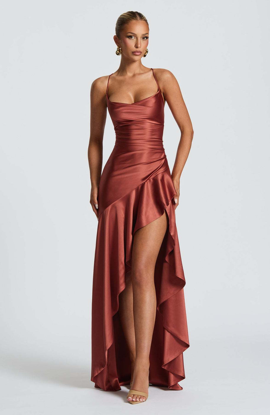 Damen schickes Abendkleid mit hohem Schlitz WW