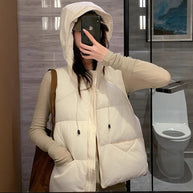 Damen Steppweste mit hohem Kragen und übergroßem Schnitt WW