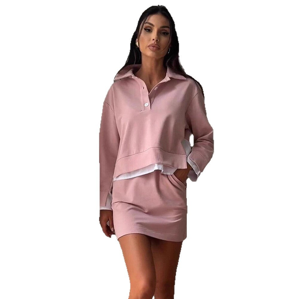 Damen sportliches Set mit Crop-Oberteil und Minirock WW