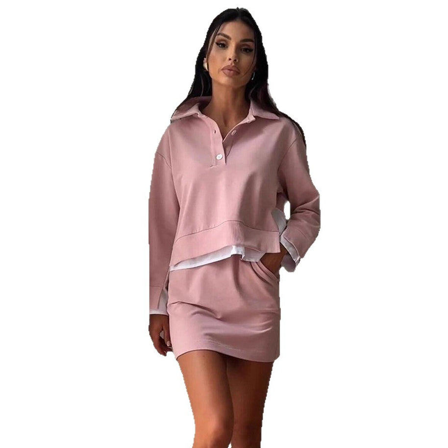 Damen sportliches Set mit Crop-Oberteil und Minirock WW