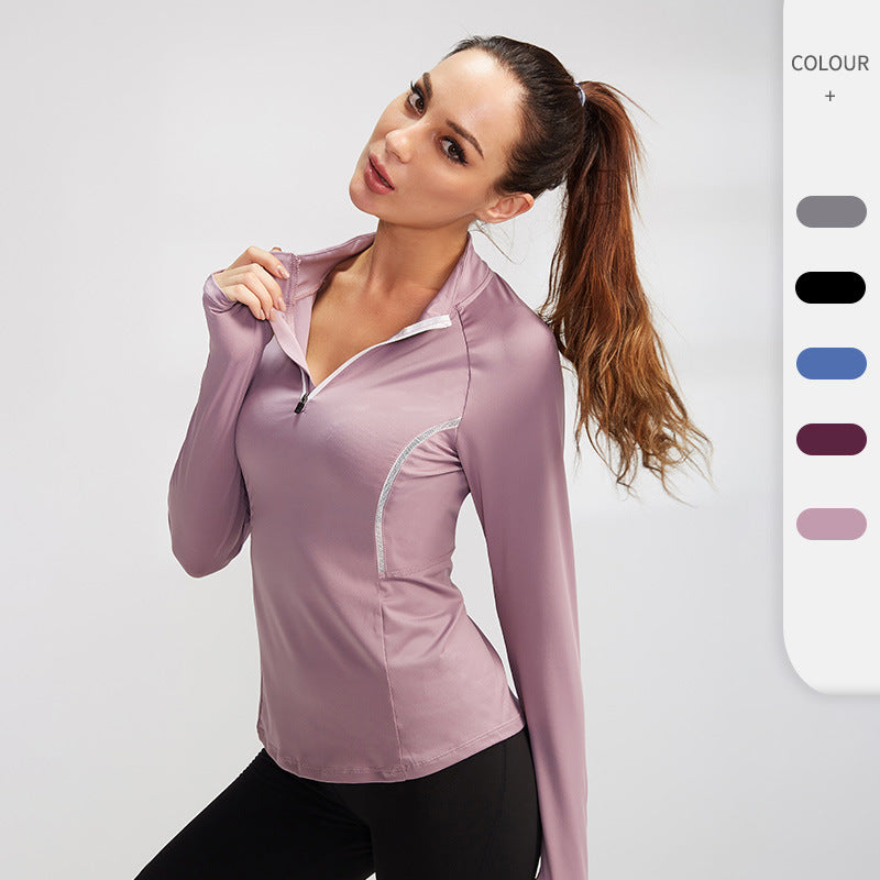 Damen Funktions-Langarmshirt mit Reißverschluss und atmungsaktivem Material WW