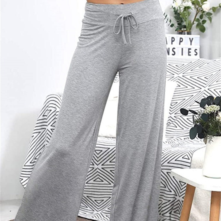 Damen Weite Freizeithose mit elastischem Bund und verstellbarem Kordelzug WW