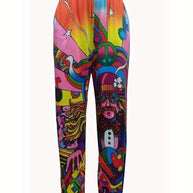 Damen Bequeme Freizeithose mit buntem Grafikdesign WW